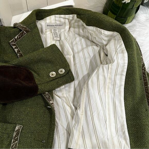 NEW Banana Republic Wool Tweed Classic Academia Patch Library City Blazer Jacket - Picture 9 of 16